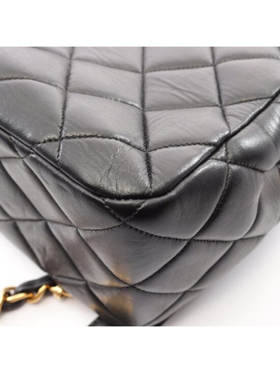 Chanel Backpack Quilted Black Lambskin